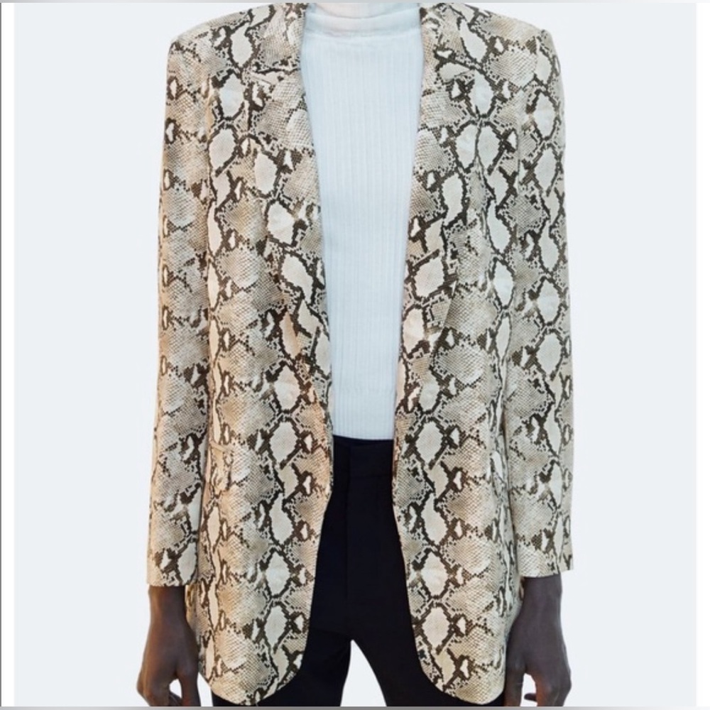 Zara snakeskin print blazer